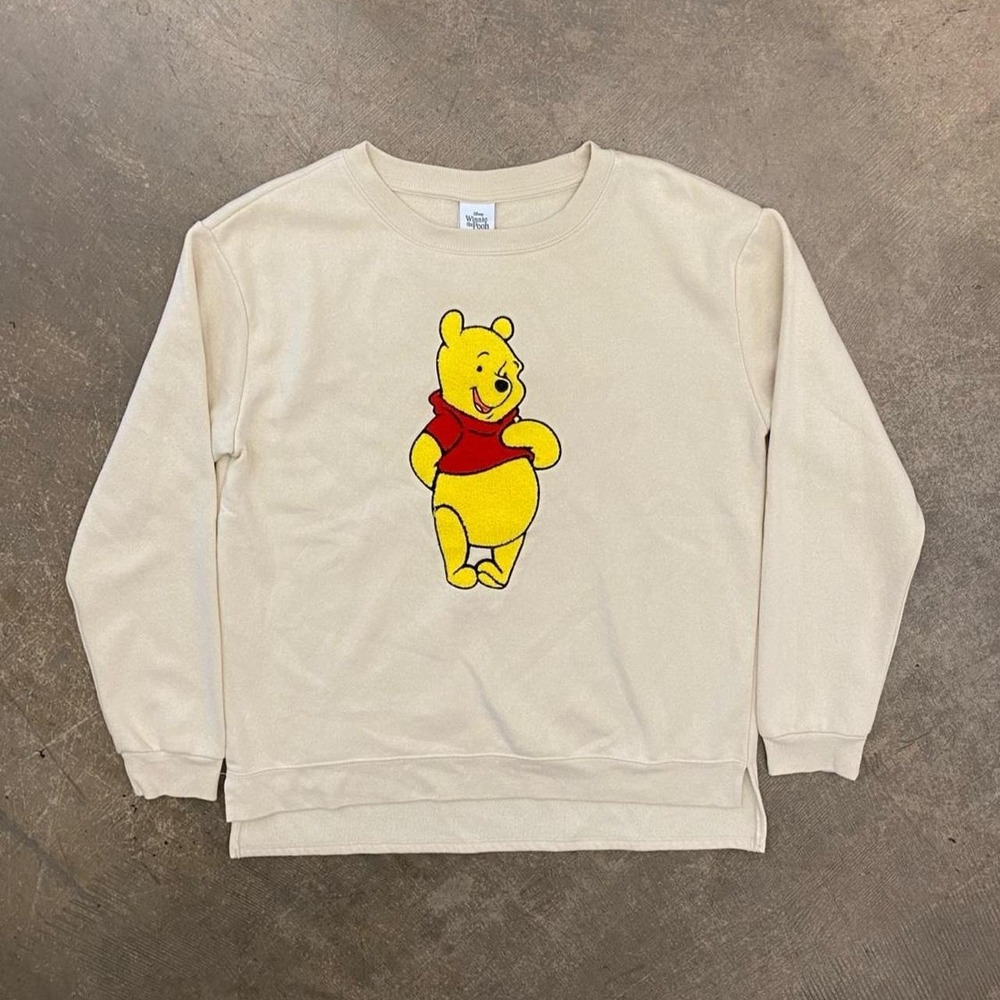 Disney Winnie The Pooh Center Embroidery Women's Vintage Style Sweatshirt XL